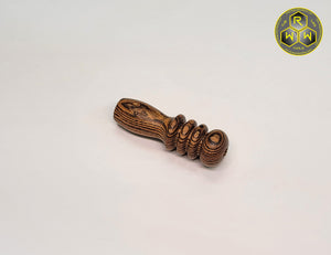 CH03 Hand Turned Bocote Wood Coil Handle