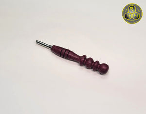 BVH13 Hand Turned Purple Heart Wood Ball Vape Handle - Slim Thick