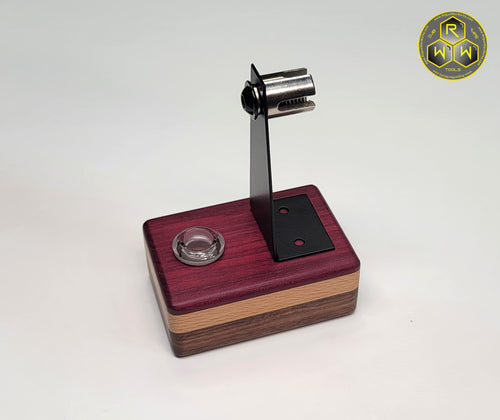 WS11 Wireless Coil Stand - Walnut & Purple Heart with 14mm Glass Fitting