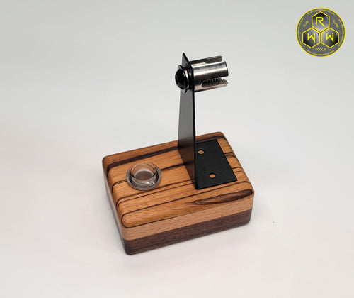 WS12 Wireless Coil Stand - Walnut & Zebra Wood with 14mm Glass Fitting