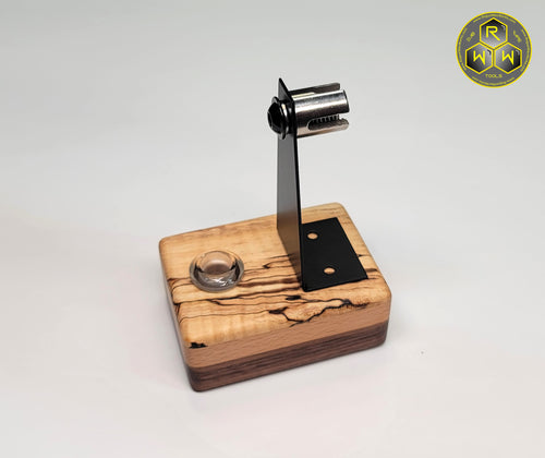 WS10 Wireless Coil Stand - Walnut & Spalted Tamarind and 14mm Glass Fitting