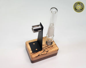 WS10 Wireless Coil Stand - Walnut & Spalted Tamarind and 14mm Glass Fitting