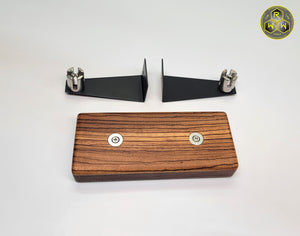 WS13 Wireless Coil Stand - Walnut & Zebra Wood Double Stand