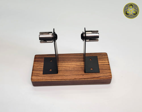 WS13 Wireless Coil Stand - Walnut & Zebra Wood Double Stand
