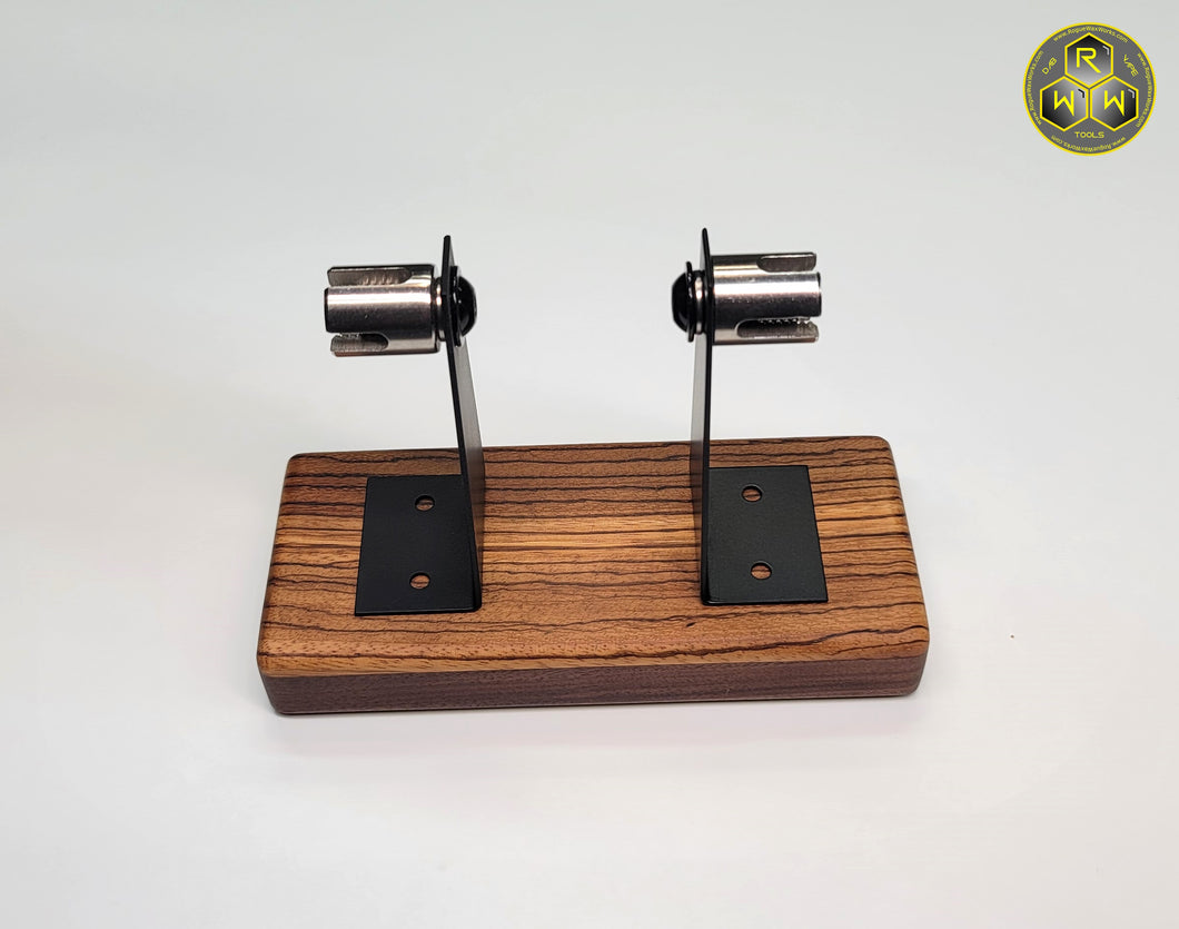 WS13 Wireless Coil Stand - Walnut & Zebra Wood Double Stand