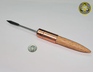 NW53 Oak & Copper Hand Shaped Handle Dabber with Lab Stainless Tip