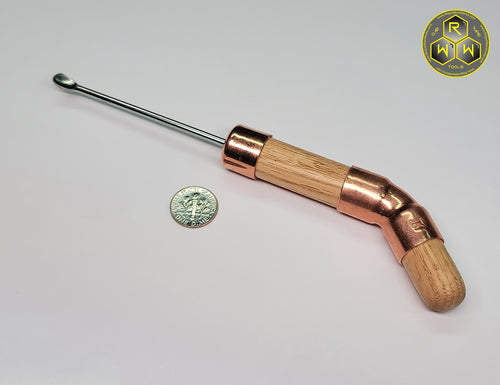 NW54 Oak & Copper Hand Shaped Handle Dabber with Lab Stainless Tip