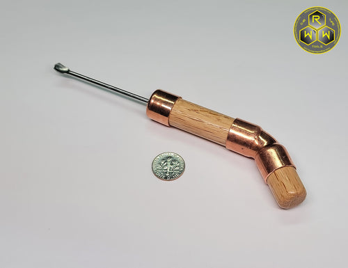 NW55 Oak & Copper Hand Shaped Handle Dabber with Lab Stainless Tip