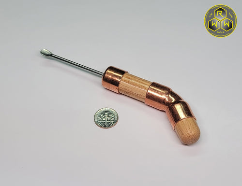 NW56 Oak & Copper Hand Shaped Handle Dabber with Lab Stainless Tip