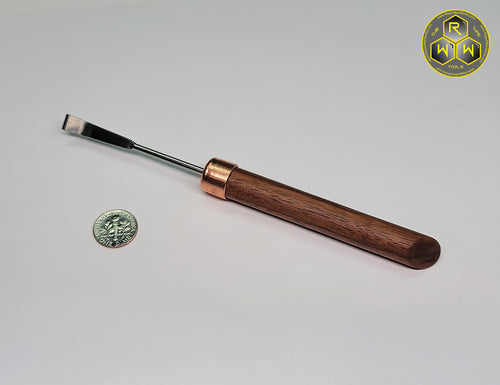 NW52 Walnut & Copper Hand Shaped Handle Dabber with Lab Stainless Tip