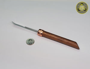 NW52 Walnut & Copper Hand Shaped Handle Dabber with Lab Stainless Tip