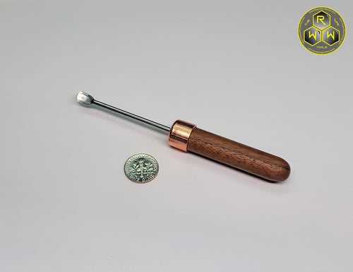 NW61 Walnut & Copper Hand Shaped Handle Dabber with Lab Stainless Tip