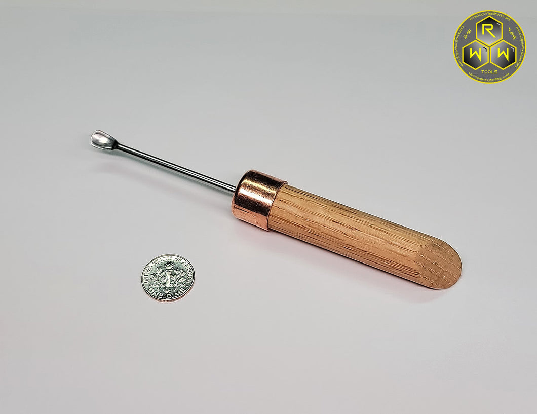 NW57 Oak & Copper Hand Shaped Handle Dabber with Lab Stainless Tip