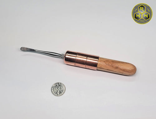 NW58 Oak & Copper Hand Shaped Handle Dabber with Stainless Tip