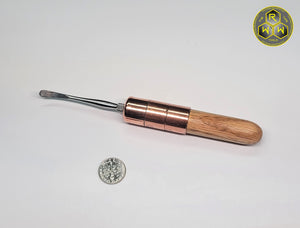 NW58 Oak & Copper Hand Shaped Handle Dabber with Stainless Tip