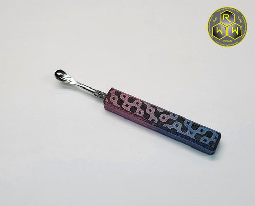 SC04 Purple & Blue Rectangle Handle Dabber, Dab Tool with Spoon Tip