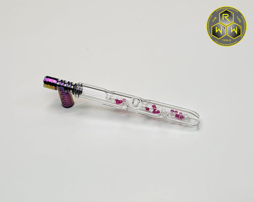 DVS17  Glass Vapcap Stem with Quartz Beads and Rubies - With Carb