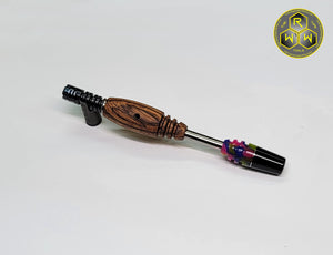 DA02 The "Dart" Stem -  Zebra Wood, GR2 Lined, Dynavap Vapcap Stem