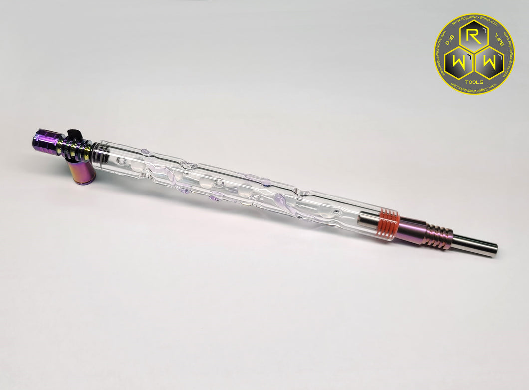 DVS30 Heady Glass Stem with Quartz Beads & Stumpy Pinner -  No Carb, 5 in