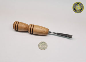 NW20 Soft Maple Hand Turned Handle Dabber, Dab Tool With Bent Straight Tip