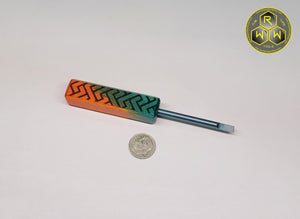 SC24 Pink & Green Rectangle Handle Titanium Tip Dab Tool