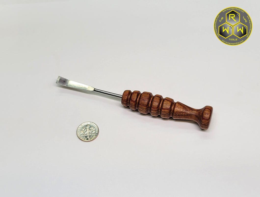 NW63 Canary Wood Hand Turned Handle Dabber, Dab Tool with Flat Angle Tip