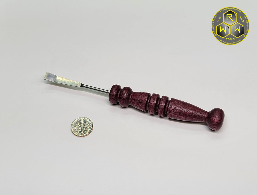 NW64 Purple Heart Wood Hand Turned Handle Dabber, Dab Tool with Flat Angle Tip