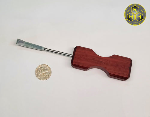 NW51 Padauk Wood Handle Dabber, Dab Tool With Bent Straight Tip