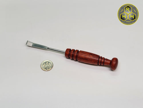 NW64 Padauk Wood Hand Turned Handle Dabber, Dab Tool with Flat Angle Tip