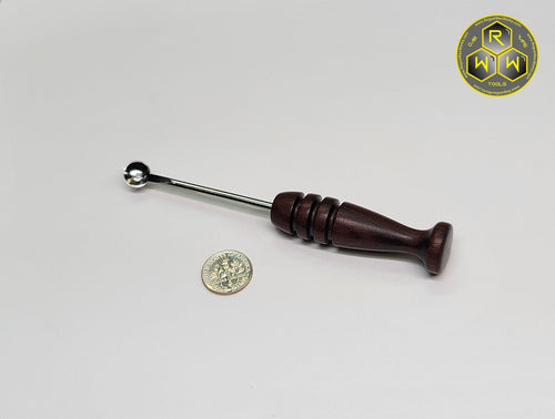 NW68 Rose Wood Hand Turned Handle Dabber, Dab Tool with Large Scoop Tip