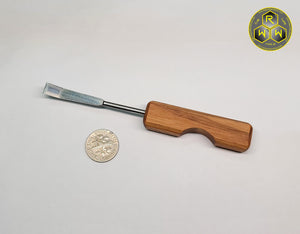 NW62 Canary Wood Handle Dabber, Dab Tool With Straight Bent Tip