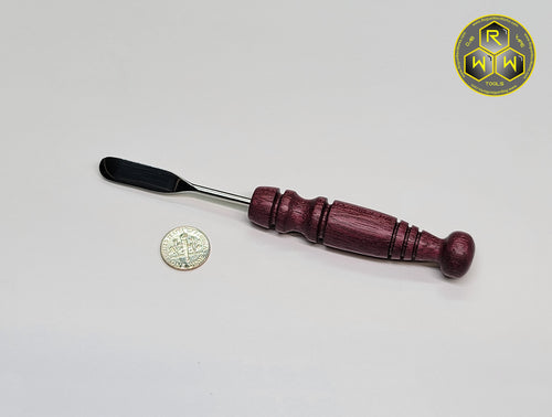 NW74 Purple Heart Wood Hand Turned Handle Dabber, Dab Tool with Paddle Tip