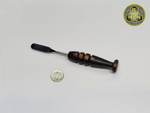 NW74 Bocote Wood Hand Turned Handle Dabber, Dab Tool with Paddle Tip