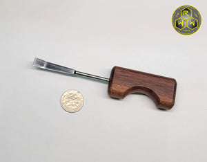 NW77 Walnut Wood Handle Dabber, Dab Tool With Bent Straight Tip